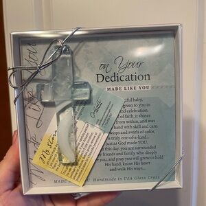 2 Glass Cross Dedication Gift